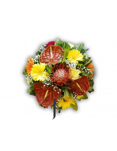 Bouquet exótico colores cálidos