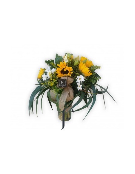 Sommerlicher Sonnenblumenstrauß