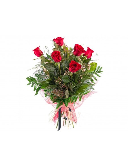 Bouquet 6 Red Roses Valentine's Day