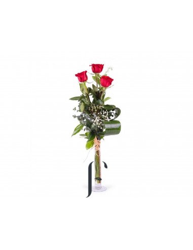 Bouquet 3 Roses with San Valentin vase