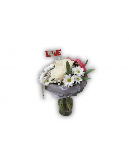 Bouquet of Roses and Daisies