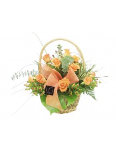 Basket of Orange Roses