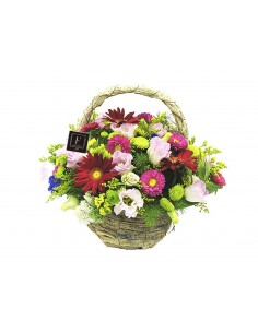 Round Basket in Reddish Tones
