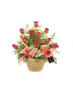 Basket of Red Roses