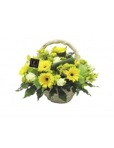 Round Basket in Yellow Tones
