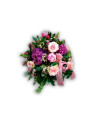 Centerpiece of roses, hydrangeas and complementary flowers